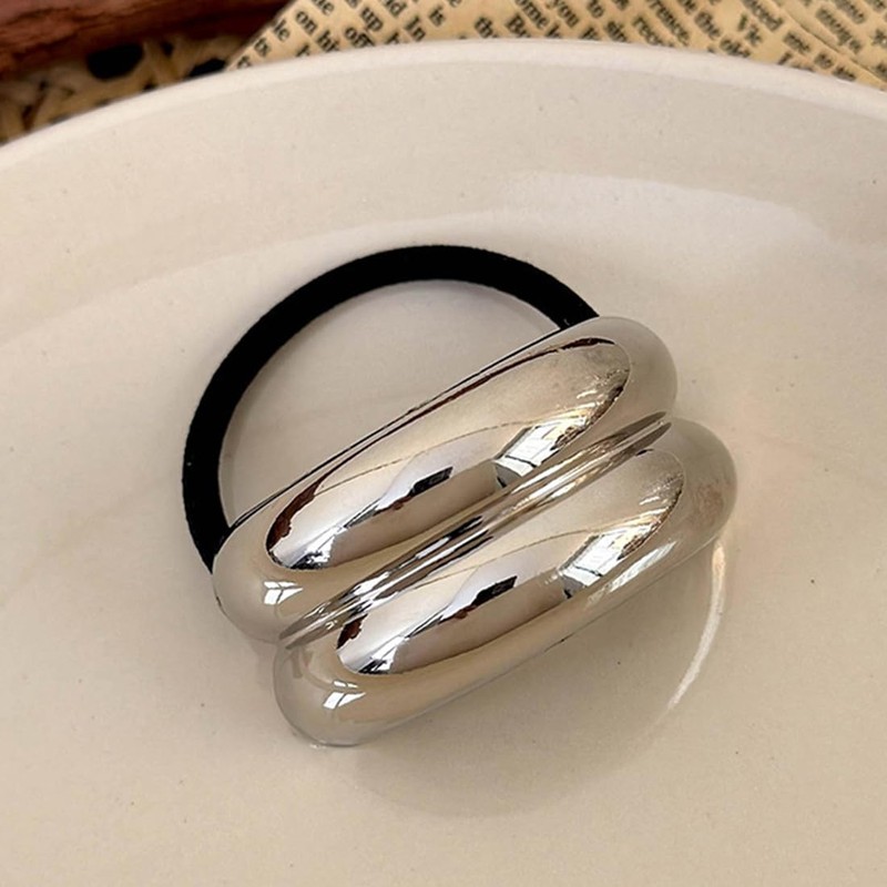 Pack of 4 hair cuffs, hair bands, hair cuffs, silver,