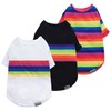 Fitwarm 3 Pack Rainbow Striped Dog Shirt, Dog Summer Clothes