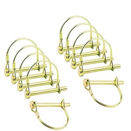 INCREWAY 10 Pcs 7mm Heavy Duty Safety Coupler Shaft Locking Pin Wire Lock Pin, Hitch Pto Pin Round Loop Wire Lock Trailers Pin for Farm Lawn Garden