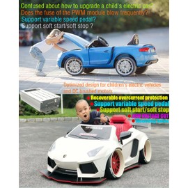 PWM 0-30s Soft Start/Soft Stop Variable Speed DC Motor Speed Controller Battery Low Voltage Protection Recoverable Overcurrent Protection PWM Switch Control 9-70V 40A