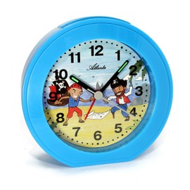 Children's Alarm Clock without Ticking for Boys Pirates Blue Quartz Analogue – 1998/5