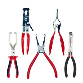 JANNO 5PCS Electrical Disconnect Tool Push Tab Style Plug Remover, 9" Fuel Line Connector Pliers 7" Fuel Filter Caliper, Hose Remover and Hose Clamp Clip for Automotive Maintenance