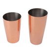 Boston Cocktail Shaker Stainless Steel Rose Gold Glossy Surfaces Leakproof