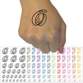 Yo-yo Yoyo Toy Temporary Tattoo Water Resistant Fake Body Art Set Collection - Purple (One Sheet)