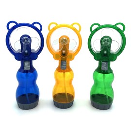 ATBOTP Water Misting Fan Portable Handheld Spray Fans Battery Operated for Outdoor Cooling- Set of 3 (Blue/Green/Yellow)