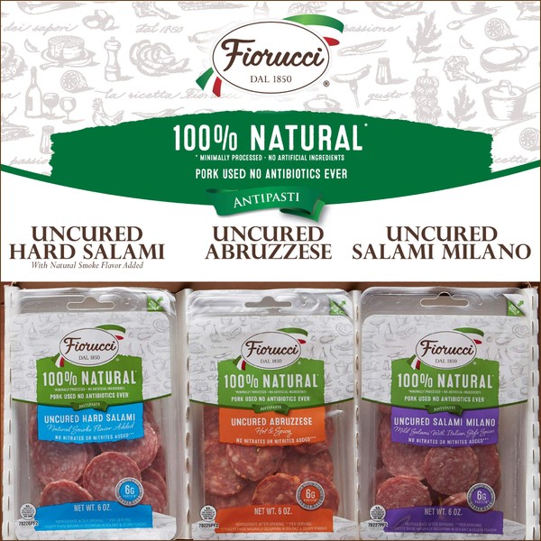 Fiorucci Italian Sampler Pack (All Natural Charcuterie Sampler, 18 Ouunce