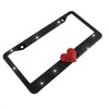 Fashion Romantic Black Frame Red Heart Crystal License Plate Frames,Exclusive