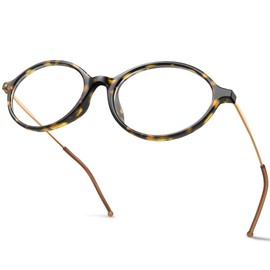 VISOONE Oval Blue Light Blocking Glasses for Women Small Cute Lightweight Eyeglasses with Metal Frame MONA