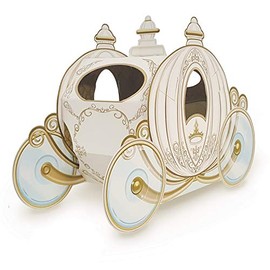 Club Pack of 12 White and Gold 3-D Cinderella Pumpkin Carriage Centerpieces 11"
