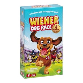 The Wiener Dog Race Game, Easy-To-Learn Dice Game. FETCH & ROLL Two Dice, Add The Best One To Your Dog To Stretch Them Out, Collect Yard Cards To Race To The Finish & Win, Ages 7+ For 2-4 Players