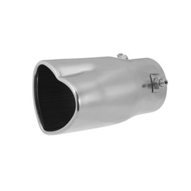Motoforti Car Exhaust Tip Pipe 2.36" Inlet 2.72"x2.32" Outlet Heart Shaped Exhaust Tail Pipe for Pipes Diameter 1.77" to 2.2" Stainless Steel Silver Tone Long-lasting