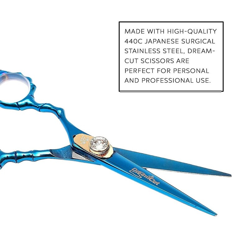 DreamCut Left Handed 5.5" Razor Edge Blue Titanium Coated Barber