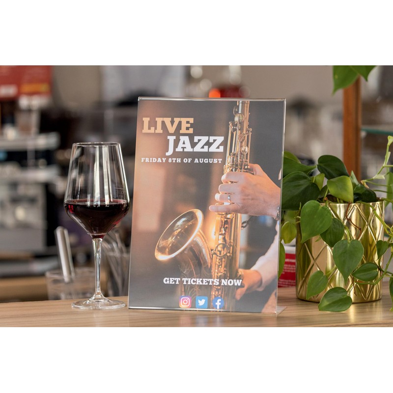 Sigel TA210 Table Display Angled for A4, transparent