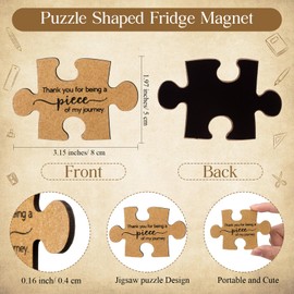 Xuhal 20 Sets Teacher Appreciation Gifts Thank You Fridge Magnets Teacher Appreciation Magnet for Fridge Puzzle Refrigerator Magnet Gift Cards with OPP Bags for Teachers' Day Fridge Decoration