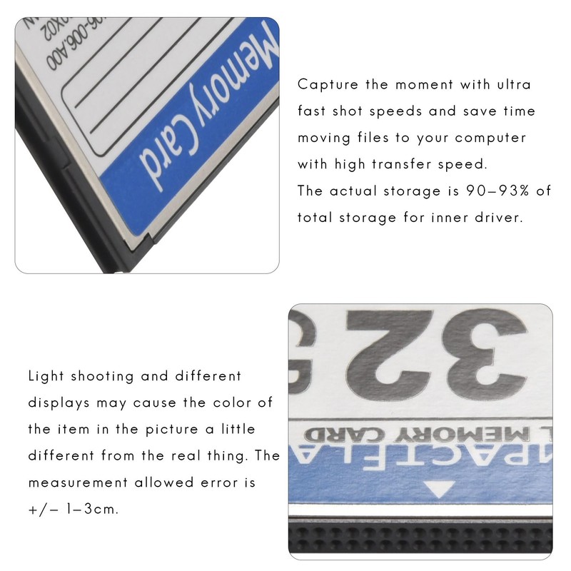 Peakloong Professional 32GB Compact Flash Memory Card(White&Blue)