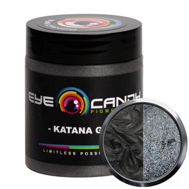 Eye Candy Pigments Premium Grey Mica Powder - Katana Grey (25gr) - for Epoxy, Resin, Soap, Paint, Woodworking, Acrylic Pouring, Bath Bombs, Fishing Lures - DIY Arts and Crafts Additive