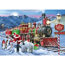 Trefl Premium Plus Quality - Puzzle Tea Time: Weihnachtszug – 1000 Teile, nostalgische Bilderserie, für Erwachsene und Kinder ab 14 Jahren