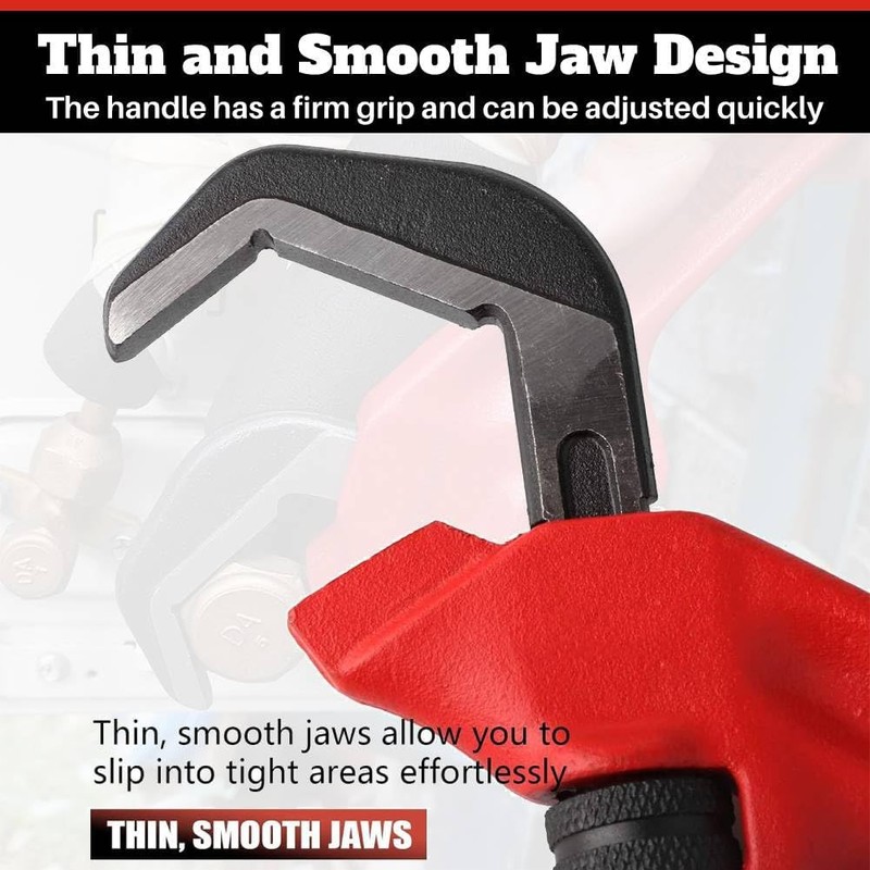 Uadme Offset Pipe Wrench, 9.5 inch Plumbing Hand Tools, Plumbers