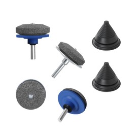 131763310 4-Piece Set Lawn Mower Blade Sharpener with Two Lawn Mower Blade Balancer,for Any Power Hand Drill of Lawn Mower Blade Sharpener