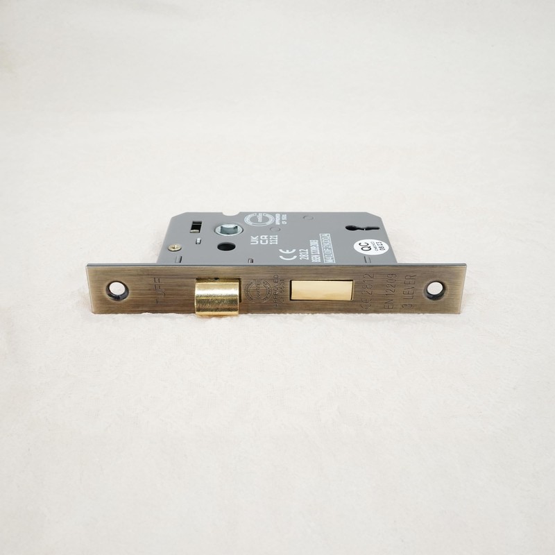 Infinity Decor CE Approved 2.5” Antique Brass 3 Lever Mortice