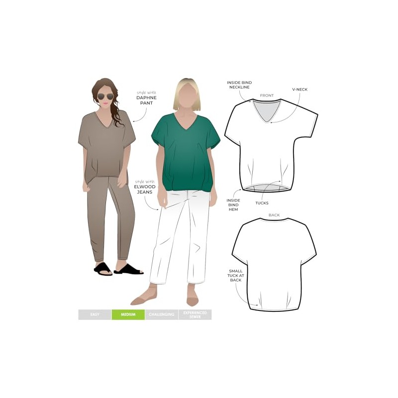Style Arc Sewing Pattern - Daphne Tunic (Sizes 04-16)
