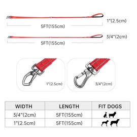 EXCELLENT ELITE SPANKER Reflective Dual Dog Leash Double Dog Leash 5FT Multiple Dog Leash with Padded Handle for Two Dogs Walking Training(Blue)