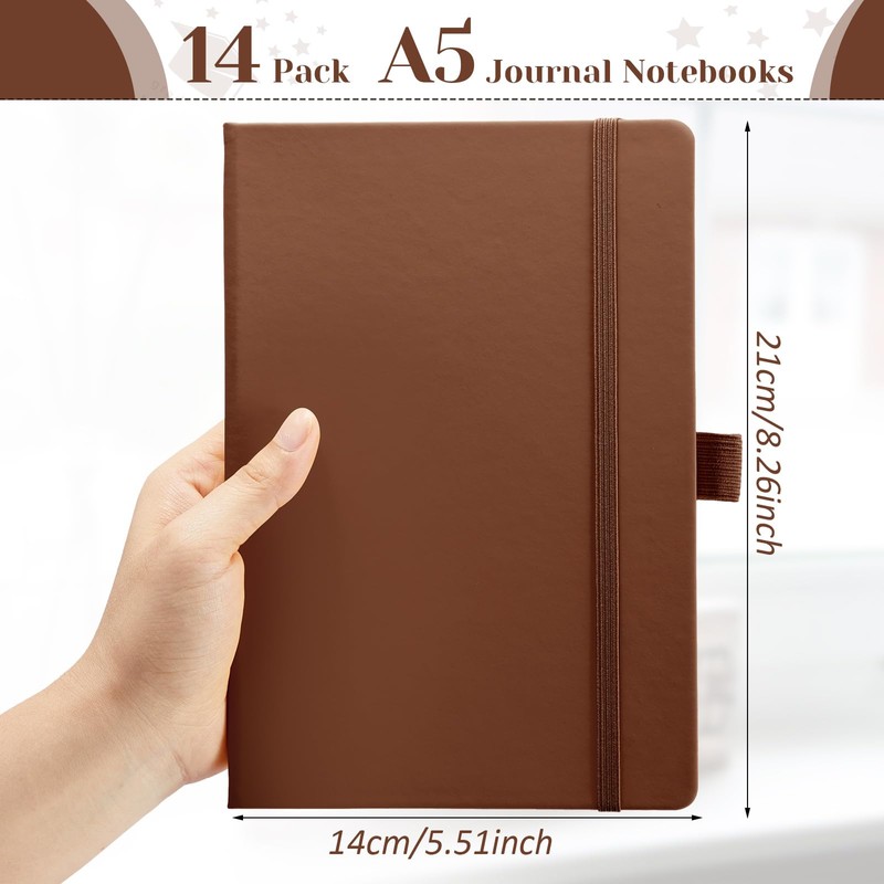 Laumoi 14 Pack Lined Journal Notebooks 5.5 x 8.2 Inch