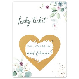 Jolicoon Will you be my maid of honour scratch card - Maid of honour proposal card
