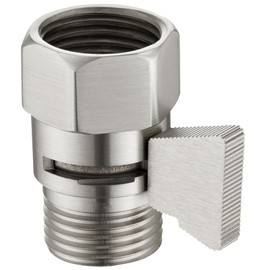 APLusee Water Flow Control Valve, Brass Shower Head Flow Restrictor, Brushed Nickel