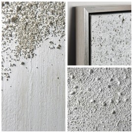 Empire Art Direct Abstract Wall Art Textured Hand Painted Canvas by Martin Edwards, Champagne Frame, 24" x 48", White Snow B