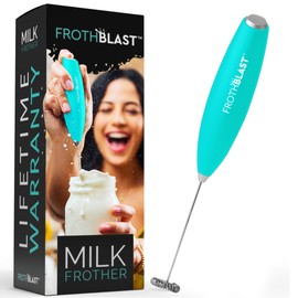 FrothBlast Milk Frother Handheld for Coffee (Foam Maker) Electric Whisk Drink Mixer for Lattes, Cappuccino, Frappe, Matcha, Hot Chocolate (Green)