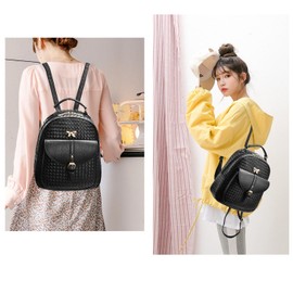 AINUOEY Women's Backpack Bags Women Elegant Bag City Backpack Handbag Vintage PU Leather 76605 1-Piece Set, Black V1, Vintage, hobo or weekender