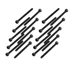 uxcell M1.6x20mm Alloy Steel Hex Socket Head Knurled Cap Screw Bolt Black 20pcs