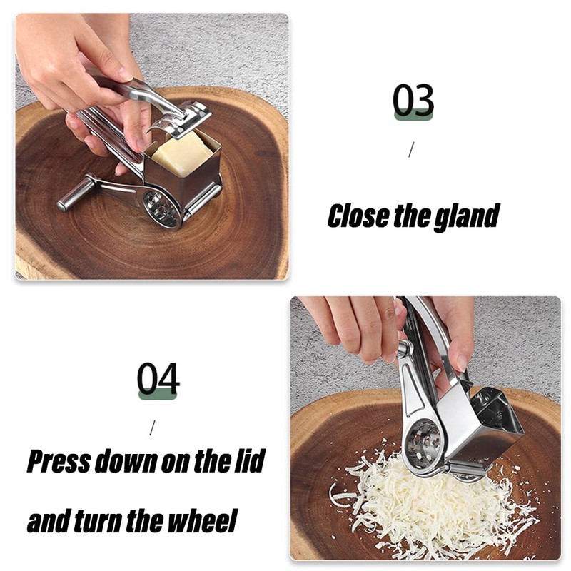 Cheese Grater-Multifunctional Kitchen Craft Rotary Stainless Steel Cheese Grater 1