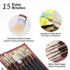 Falling in Art Natural Bristle Professional Paintbrush Set, 15PCS Long