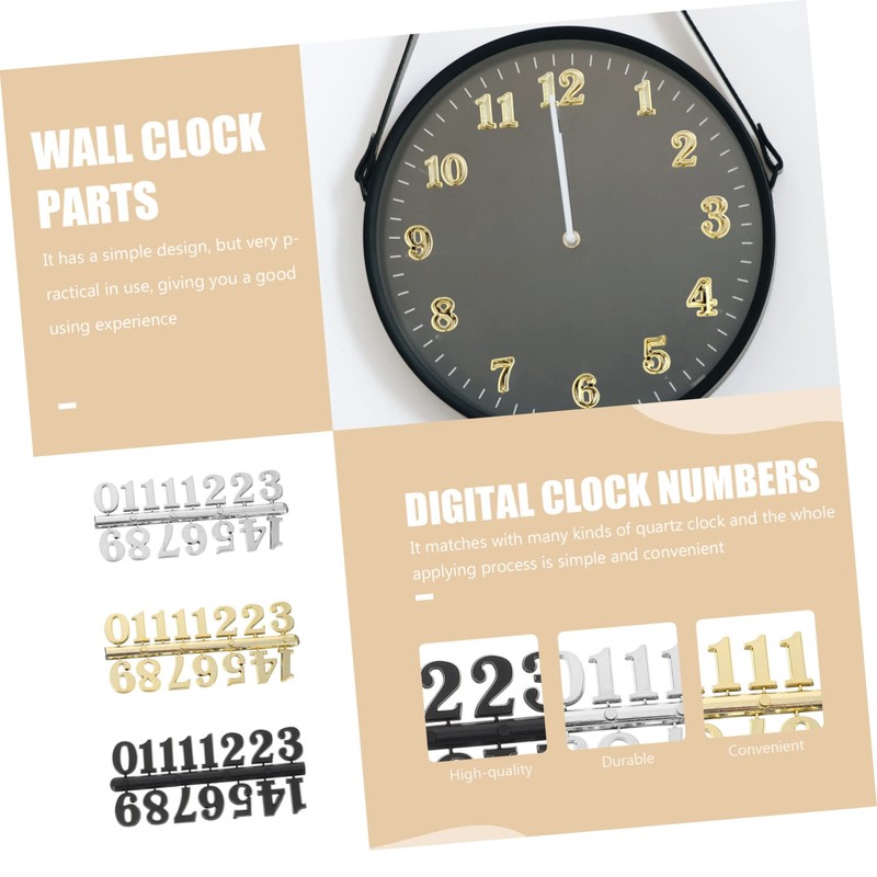 LALAFINA 45 Sets Arabic Clock Numerals Replacement DIY Digital Numbers