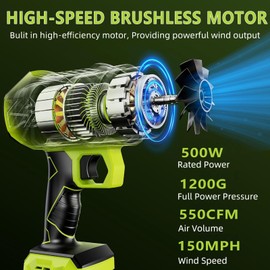 Mini Handheld Leaf Blower Cordless with 2×4.0Ah Battery and Charger,500,000 RPM,Extended Nozzle, Lightweight Small Turbo Jet Blower for Patio,Lawn,Yard,Snow Leaves and Dust Car Dryer 001