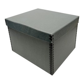 Lineco Record Storage Box 12"x15"x10". Extra-Durable Filing Cartons for Long-Term Inactive Storage of Documents, Prints, or Photos at Home or Office. Acid-Free Gray Boxboard, 1 Pack