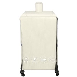 QuliMetal Vertical Smoker Cover for Pit Boss 4/5/7 Series Vertical Smokers, PBV4PS1, PBV5PW1, PBV4PS2, PBV5P1, 600D Waterproof Fade Resistant Grill Cover with Zipper Design for Pitboss 73550, Beige