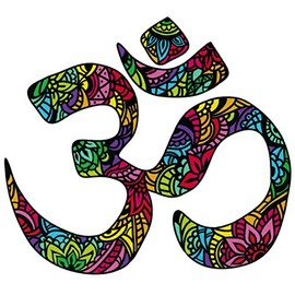 UNIQUE BRIGHT Om Aum Namaste Yoga Symbol Meditation Window Sticker Decal (5" X 4.5")
