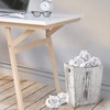 ETELI Wood Wastebasket Small Trash Can Rustic Wooden Garbage Storage