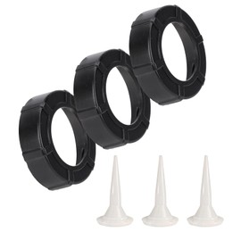 Sausage Caulking Gun Front Cap, Durable Sausage Caulk Gun Aluminum Front Cover with Cone Nozzles(Black-3 Pack)