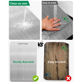 100% Pure Titanium Cutting Board - Cutting Boards for Kitchen, Dishwasher Safe Double-Sided Titanium Board for Home Kitchen Outdoor Camping Christmas Holiday Gifts for Women Wife (16 x 11 inches)