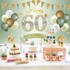 60th Birthday Banner Women Men Decoration Green Gold 60 Background
