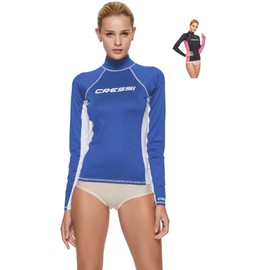 Cressi Women's Lycra Skin Long Sleeve Rash Guard UV Sun Protection 50+, Blue, XS/1