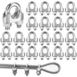 Bubuny Seilklemmen 20 Stück Drahtseilklemme 3mm Edelstahl Seilklemme M3 Drahtseilklemmen Bügelseilklemme Stahlseil Seilverbinder für Seilklemme Klemme Drahtseil Wäscheleine