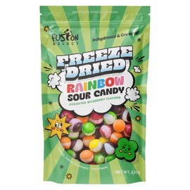 Fusion Select 120g Rainbow Bean Candy - Assorted Freeze Dried Candy Pack with Sour Flavors - Dehydrated, Crunchy, Colorful Treats & Snacks for Kids & Adults - Packed in a Resealable Pouch