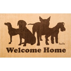 Floortex Doortex Printed Porch Mat, Indoor Entrance Mat, Welcome Mat with Dog Design, Rectangular, 24" x 39" (FR4WD2439BG)
