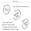 QWALIT Nose Rings Hoops Half Hoop Nose Ring C Shape