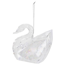Graceful Swan Clear 3.5 x 3 Acrylic Holiday Decorative Hanging Ornament